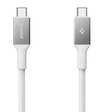 Cablu Spigen de date Essential EB10015CC (ACA10420), Incarcare rapida, Type-C, 100W, 5Gbps, E-Marker Chip, 1.5m, alb