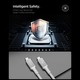 Cablu Spigen de date Essential EB10015CC (ACA10420), Incarcare rapida, Type-C, 100W, 5Gbps, E-Marker Chip, 1.5m, alb