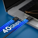 Cablu Spigen de date Essential EB24015CC (ACA10423), Incarcare rapida, Type-C, 240W, 40Gbps, E-Marker Chip, 8K, 1.5m, negru