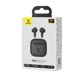 Casti wireless Baseus Bas BS2 Lite (A0010A02), Bluetooth 6.0, SuperBass, 2-Microfon ENC, 40-Hour Baterie Life, IP55, negru