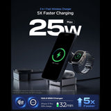Incarcator wireless Spigen Essential EF323MQ (ACH10398), MagSafe, Incarcare rapida, Qi2.2, 3in1, Pliabil, 25W, negru