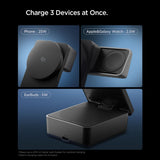 Incarcator wireless Spigen Essential EF323MQ (ACH10398), MagSafe, Incarcare rapida, Qi2.2, 3in1, Pliabil, 25W, negru