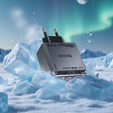 Incarcator retea Yesido Incarcator retea (YC101), USB, 2x Type-C, GaN, Incarcare rapida, 65W, 5V/3A, CE, FCC, Rohs, VO, negru