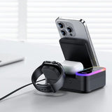 Incarcator wireless Yesido (DS38), 8in1, MagSafe, Incarcare rapida, pentru iPhone, Apple Watch, Earbuds, 65W, negru