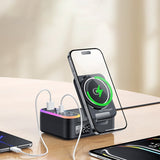 Incarcator wireless Yesido (DS38), 8in1, MagSafe, Incarcare rapida, pentru iPhone, Apple Watch, Earbuds, 65W, negru