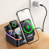 Incarcator wireless Yesido (DS38), 8in1, MagSafe, Incarcare rapida, pentru iPhone, Apple Watch, Earbuds, 65W, negru