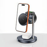 Incarcator wireless 3in1 Yesido (DS40), pentru Phone, Earphone, Watch cu Touch Switch, Fan, Qi2.2, 25W, Type-C Cable, negru