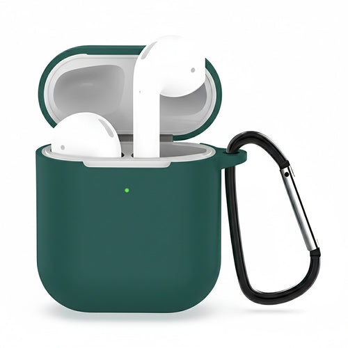 Husa casti pentru AirPods Pro 1/2, Techsuit Silicone Case Smooth Ultrathin Material Dark, verde