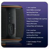 Boxa portabila Yesido Boxa portabila (YSW40), Bluetooth 5.3, Type-C, TF Card, USB, 1200mAh, 8W, negru
