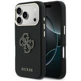 Husa pentru iPhone 17 Pro, Guess Hardcase Resin Logo (GUHCP17L5PS4RGGK), negru