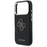 Husa pentru iPhone 17 Pro, Guess Hardcase Resin Logo (GUHCP17L5PS4RGGK), negru