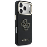 Husa pentru iPhone 17 Pro, Guess Hardcase Resin Logo (GUHCP17L5PS4RGGK), negru