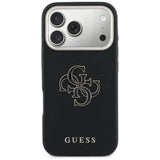 Husa pentru iPhone 17 Pro Max, Guess Hardcase Resin Logo (GUHCP17X5PS4RGGK), negru