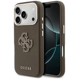 Husa pentru iPhone 17 Pro, Guess Hardcase Resin Logo (GUHCP17L5PS4RGGW), maro