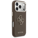 Husa pentru iPhone 17 Pro, Guess Hardcase Resin Logo (GUHCP17L5PS4RGGW), maro