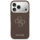 Husa pentru iPhone 17 Pro Max, Guess Hardcase Resin Logo (GUHCP17X5PS4RGGW), maro