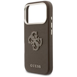 Husa pentru iPhone 17 Pro Max, Guess Hardcase Resin Logo (GUHCP17X5PS4RGGW), maro