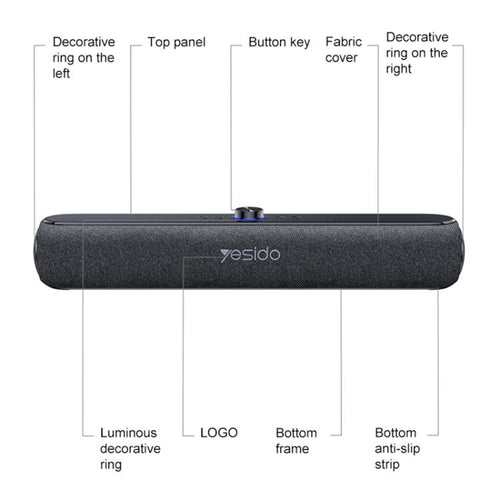 Boxa portabila Yesido Boxa portabila (YSW42), Bluetooth 5.3, Type-C, TF, 2000mAh, 20W, negru
