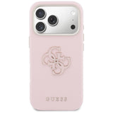 Husa pentru iPhone 17 Pro, Guess Hardcase Resin Logo (GUHCP17L5PS4RGGP), roz