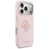 Husa pentru iPhone 17 Pro, Guess Hardcase Resin Logo (GUHCP17L5PS4RGGP), roz