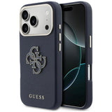 Husa pentru iPhone 17 Pro, Guess Hardcase Resin Logo (GUHCP17L5PS4RGGB), albastru
