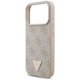 Husa pentru iPhone 17 Pro, Guess Hardcase 4G cu Strap Logo triunghi MagSafe (GUHMP17LP4TSDPPSP), roz