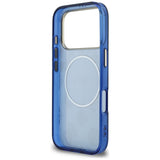 Husa pentru iPhone 17 Pro, Guess IML Peony Dot MagSafe (GUHMP17L5HPOEDB), albastru