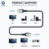 Cablu audio Lito Video Cable HD119 (LD-H11), HDMI to HDMI, 8K@60Hz, Color RGB 4.4:4 HDR, 1.8M, negru