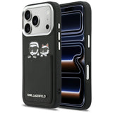 Husa pentru iPhone 17 Pro, Karl Lagerfeld Hardcase Leather K&C Print & Pocket (KLHCP17L6PCSPKCK), negru