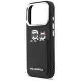Husa pentru iPhone 17 Pro, Karl Lagerfeld Hardcase Leather K&C Print & Pocket (KLHCP17L6PCSPKCK), negru
