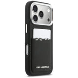 Husa pentru iPhone 17 Pro, Karl Lagerfeld Hardcase Leather K&C Print & Pocket (KLHCP17L6PCSPKCK), negru