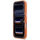 Husa pentru iPhone 17 Pro, Karl Lagerfeld Hardcase Leather Khead Logo MagSafe (KLHMP17L5PGFKHGO), portocaliu
