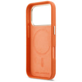 Husa pentru iPhone 17 Pro, Karl Lagerfeld Hardcase Leather Khead Logo MagSafe (KLHMP17L5PGFKHGO), portocaliu