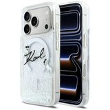 Husa pentru iPhone 17 Pro, Karl Lagerfeld Glitter Karl Script Logo MagSafe (KLHMP17L6LKSCAMT), transparenta