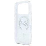 Husa pentru iPhone 17 Pro, Karl Lagerfeld Glitter Karl Script Logo MagSafe (KLHMP17L6LKSCAMT), transparenta