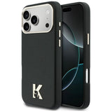 Husa pentru iPhone 17 Pro Max, Karl Lagerfeld Hardcase Leather Khead Logo MagSafe (KLHMP17X5PGFKHGK), negru