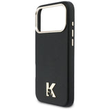 Husa pentru iPhone 17 Pro Max, Karl Lagerfeld Hardcase Leather Khead Logo MagSafe (KLHMP17X5PGFKHGK), negru
