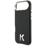Husa pentru iPhone 17 Air, Karl Lagerfeld Hardcase Leather Khead Logo MgSafe (KLHMP17M5PGFKHGK), negru
