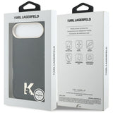 Husa pentru iPhone 17 Air, Karl Lagerfeld Hardcase Leather Khead Logo MgSafe (KLHMP17M5PGFKHGK), negru
