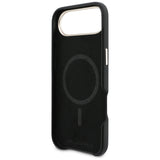 Husa pentru iPhone 17 Air, Karl Lagerfeld Hardcase Leather Khead Logo MgSafe (KLHMP17M5PGFKHGK), negru