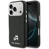 Husa pentru iPhone 17 Pro Max, Karl Lagerfeld Hardcase Leather K&C Head Pin MagSafe (KLHMP17X6PFKCLK), negru