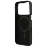 Husa pentru iPhone 17 Pro Max, Karl Lagerfeld Hardcase Leather K&C Head Pin MagSafe (KLHMP17X6PFKCLK), negru