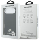 Husa pentru iPhone 17 Air, Karl Lagerfeld Hardcase Leather K&C Head Pin MagSafe (KLHMP17M6PFKCLK), negru