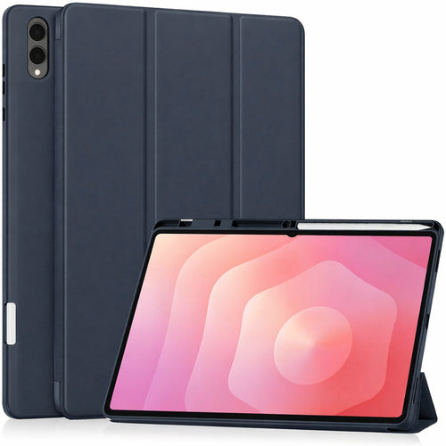 Husa tableta pentru Samsung Galaxy Tab S11 Ultra, Techsuit Flex Trifold (cu Pencil Holder), bleumarin