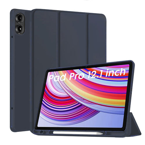Husa tableta pentru Xiaomi Redmi Pad Pro, Techsuit Flex Trifold (cu Pencil Holder), bleumarin