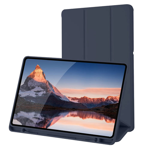Husa tableta pentru Samsung Galaxy Tab S6 Lite 10.4 P610/P615, Techsuit Flex Trifold (cu Pencil Holder), bleumarin