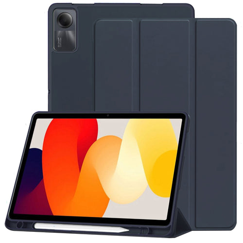 Husa tableta pentru Xiaomi Redmi Pad SE 11, Techsuit Flex Trifold (cu Pencil Holder), bleumarin