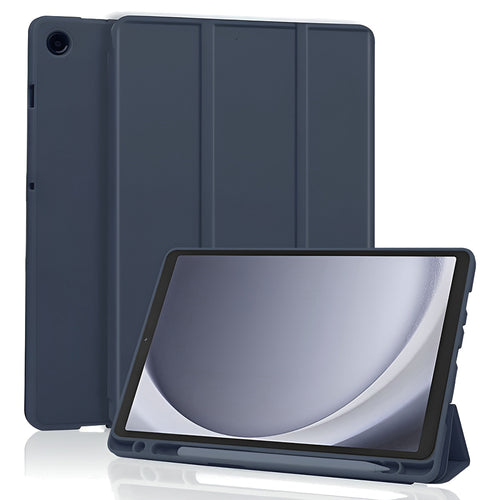 Husa tableta pentru Samsung Galaxy Tab A9, Techsuit Flex Trifold (cu Pencil Holder), bleumarin
