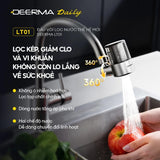 Deerma Faucet Water Filter (LT01), Dual Filtration, 2x Water Modes, Bacteria-Free, Air-phase Pressurized Flow, 720°, Gri