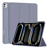 Husa tableta pentru iPad Pro 13 (2024), Techsuit Flex Trifold (cu Pencil Holder), gri